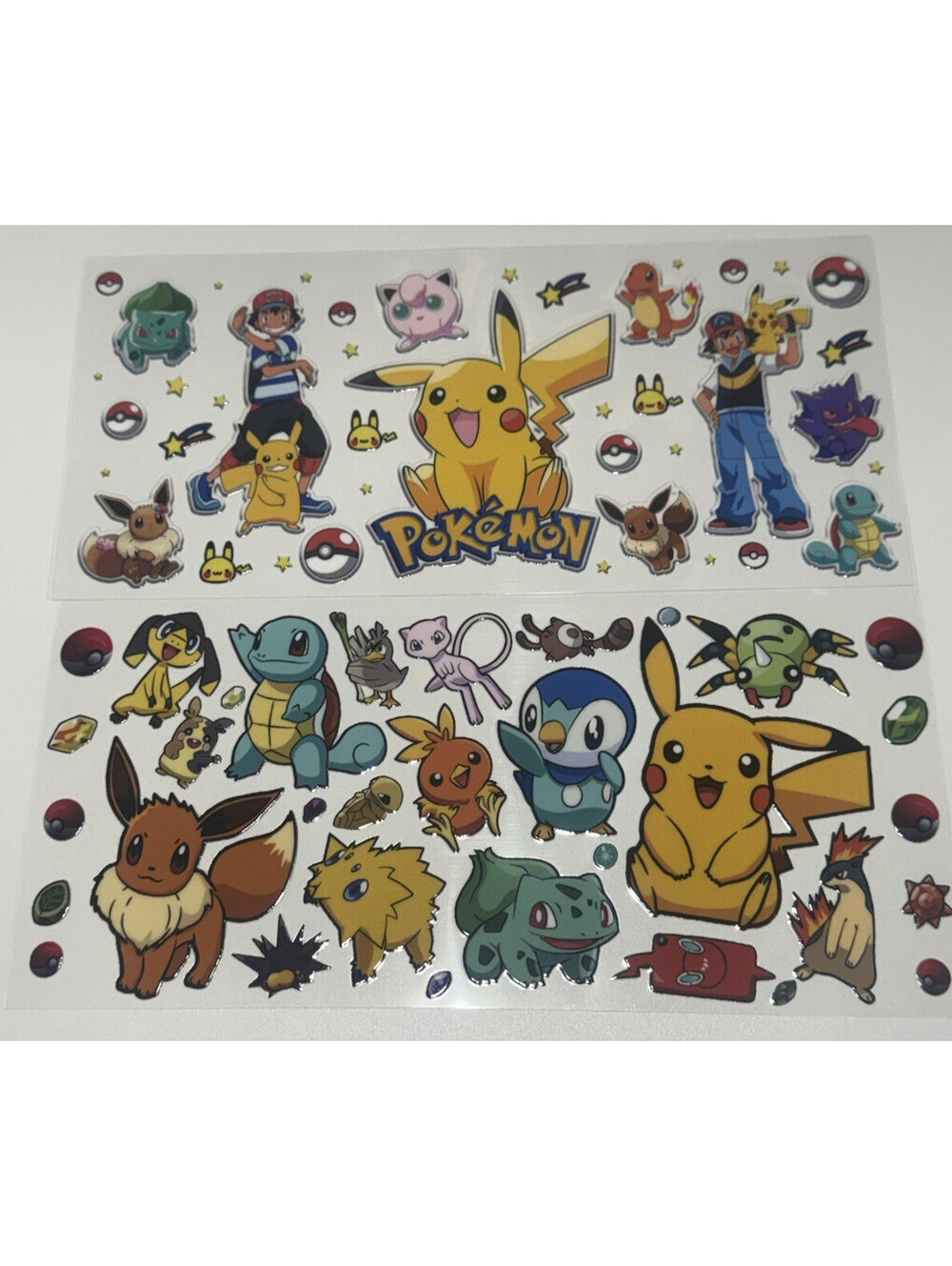 2 Cup Wraps 16 oz Cups Pokemon Themed UV DTF